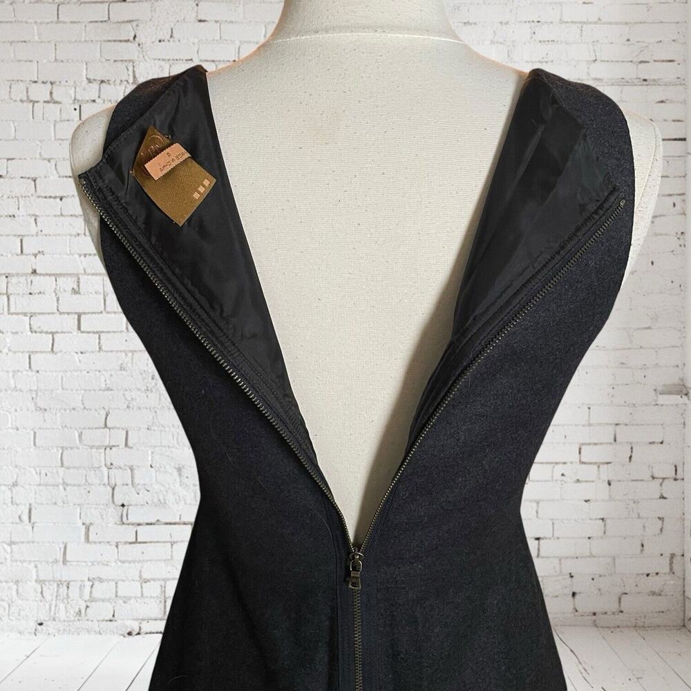 Ali Ro Fit & Flare Dress Sleeveless Gray Wool Blend Sz 4 Minimalist Career - Picture 7 of 9